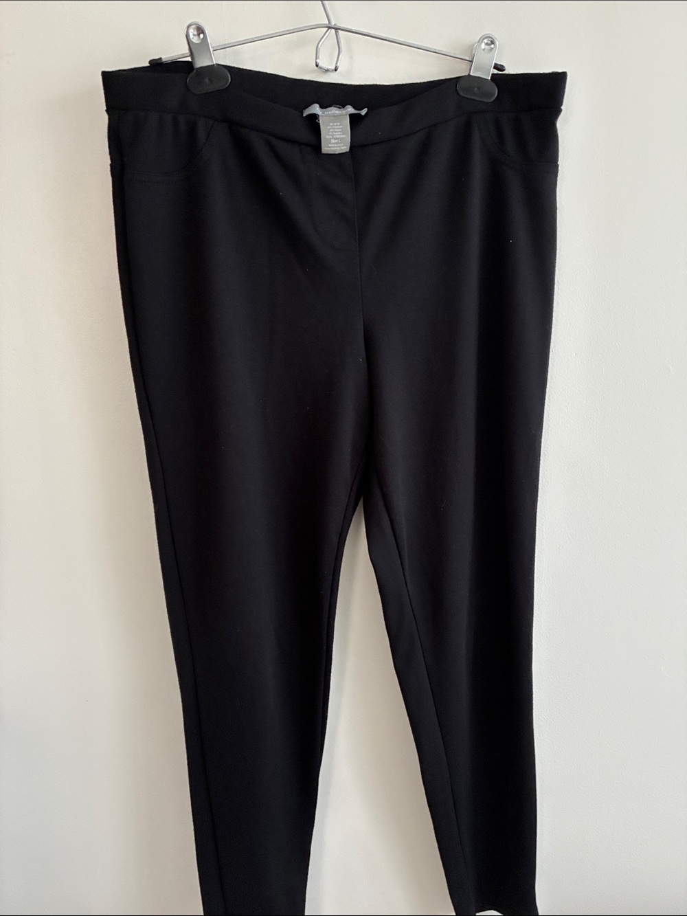 NY Collection Black Ponte Skinny Pants